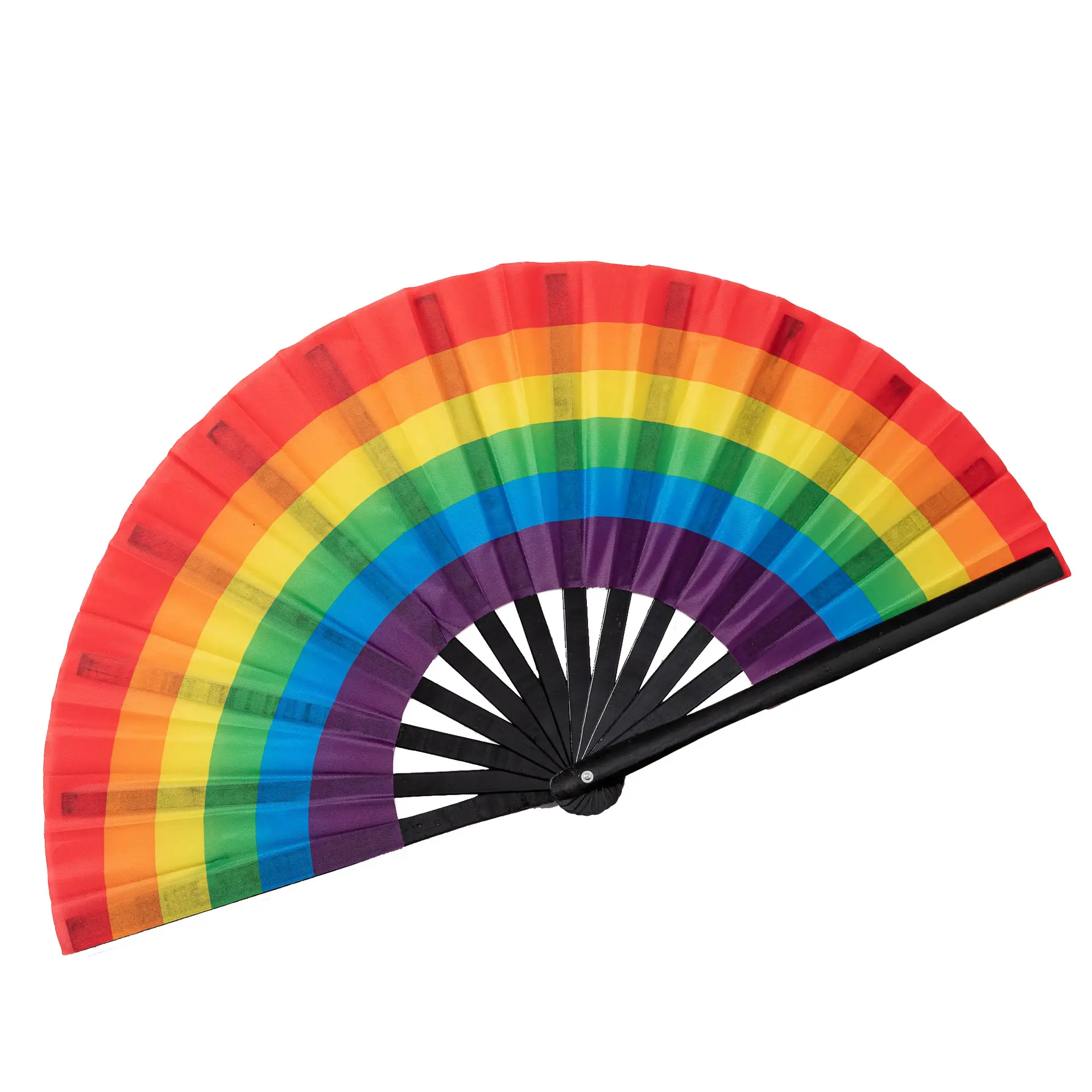 High Quality LGBT Hand Held Fan Personalized rainbow Hand Held Fan Promotional Gay Pride folding fan