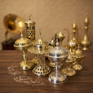 Quemadores de Incienso de Latón Marroquí Hechos a Mano - Diseño Antiguo Tradicional Personalizable - Product Image 1