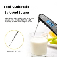 Thermomètre de cuisine transfrontalier électronique à affichage numérique avec arrêt automatique pour la mesure de la température de la viande, de l'huile et de l'eau