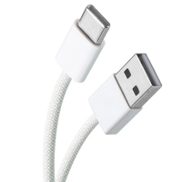 Kabel Data USB-C ke Type-C 60W PD Super Fast Charging 1M 2M untuk Ponsel, Warna Macaron, Kabel Type-C Berlapis Nilon