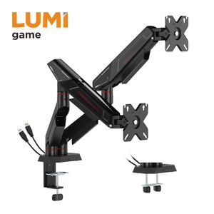Bras de moniteur double pour jeux LDT114-C024UC, <span class=keywords><strong>support</strong></span> de fixation de bureau en aluminium, ressort mécanique, <span class=keywords><strong>support</strong></span> <span class=keywords><strong>VESA</strong></span>, compatible avec les écrans de 17 à 35 pouces - Product Image 2