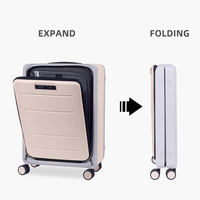 Maleta Moderna Rígida de PC con Ruedas Plegables, Unisex, Ligera, para Viajes de Negocios, con Asa de Transporte y Ruedas Fijas con Bloqueo