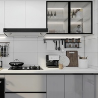 Meubles de cuisine modulaires modernes en chêne massif de style français, écologiques, unités de rangement au sol, pour appartement et villa