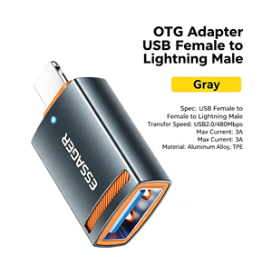 เอสเซเจอร์ USB3.0 OTG อะแดปเตอร์ Type-C USB-A ไมโครหญิงเป็น USB ไมโคร IP Type-C ตัวแปลงชายสำหรับแมคบุ๊ค เสี่ยวมี่ ไอโฟนอะแดปเตอร์ OTG - Product Image 5