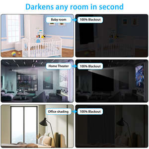 Persianas opacas para ventanas de 36x72 pulgadas, cortinas negras que bloquean la luz para el hogar y la oficina, protección solar, instalación sin perforación - Product Image 4