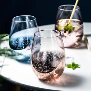 Vasos de cristal irrompibles para cóctel, copas de vino tinto y champán, color azul y rosa, Serie de estrellas, para fiesta, venta al por mayor