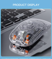 Nouvelle arrivée 2.4G souris transparente sans fil double mode BT 5.2 Rechargeable 1600dpi RGB type-c souris de jeu