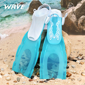 Palmes de plongée à talon ouvert Wave Tpr pour adultes, pour la plongée avec tuba et l'entraînement de natation - Product Image 1