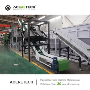 Automatic AWS-PET Waste Plastic PET Bottles/Labels Crushing Washing Drying Recycling Line