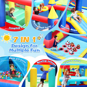 <span class=keywords><strong>Casa</strong></span> de rebote inflable 7 en 1, <span class=keywords><strong>casa</strong></span> hinchable con pozo de bolas para niños, fiesta interior al aire libre, Diversión Familiar, obstáculos, niño pequeño Jump <span class=keywords><strong>Bou</strong></span> - Product Image 4