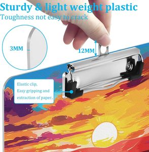 Acrylic <strong>Folder</strong> <strong>Clipboard</strong> A4/Letter Size <strong>Cute</strong> Design Sunflowers Sunset Decorative for Teachers Nurses Doctors Students Kids - Product Image 4