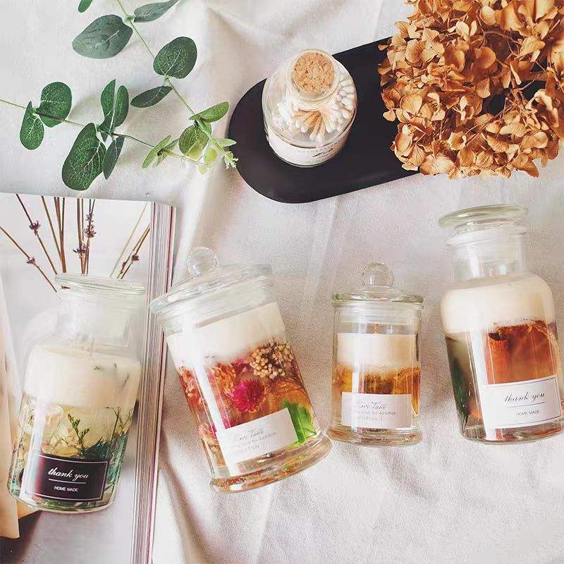 Custom Luxury Candle Vessels Unique Black Empty Glass Candle Jars 4.5oz ...