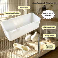 Kit d'alimentation et d'abreuvement pour oiseaux, 3 pièces, mangeoire et abreuvoir en plastique pour oiseaux, mangeoire à fixer sur la cage pour pigeons, cailles et oiseaux en cage