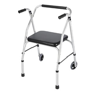 Déambulateur pliant multifonctionnel en alliage d'aluminium, réglable en hauteur, avec siège, aide à la marche portable pour personnes âgées - Product Image 5