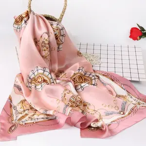 2024 Wholesale Fashion New Women Stylish Plain Print Hijab Scarf Ladies Spring Luxury Printed Multi Style Pattern Silk Scarf