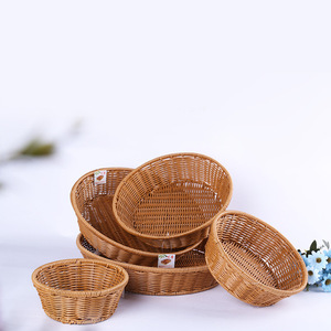 Cesta Redonda de Imitación de Ratán 860 Color Café, Ecológica, para Almacenamiento de Alimentos y Frutas, para Uso en Restaurantes y Hoteles - Product Image 2