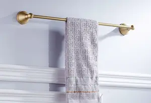 European Style High Quality Bathroom Accessory Single Bar Towel Rail Solid Brass Towel Holder Brass Gold Copper Towel Bar