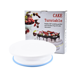 Lixsun Plaque de montage de gâteau Fond plat Table de montage en plastique Porte-gâteau d'<span class=keywords><strong>anniversaire</strong></span> antidérapant Plaque rotative Outil de cuisson - Product Image 1
