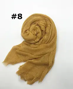 Шелковый хлопковый и льняной шарф, однотонный развернутый боковой накидка, шаль, шарф, хиджабы