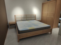Cadre de lit plateforme moderne en bois massif, réglable, taille complète, avec sommier intégré, durable et écologique, mobilier de chambre