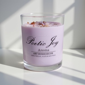 LANJO Whole Colorful Natural Soy Wax Handmade Scented <b>Candle</b> with Dried Flower and Crystals for Party and Home - Product Image 6