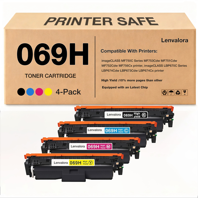 Toner Cartridge Set High Capacity Replacement for Canon 069H Toner Cartridges Work for MF750C LBP674C Printe Toner Cartridges