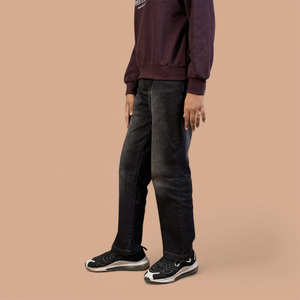 Jeans de Pierna Recta para Mujer, Cintura Media, Corte Regular, Largura Completa, Color Sólido, Estilo Casual, para Primavera, Lavables, Tela de Algodón - Product Image 5