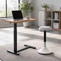 Bureau debout réglable en hauteur avec rotation à 360° °   Tabouret ergonomique pivotant pour poste de travail à domicile