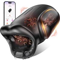 APP-gesteuerter Rosen-Sex-Stimulator, Zungen-Sexspielzeug, Vibrator, Großer Mund Elektrischer Masturbator, Sexspielzeug für Männer, Männlicher Penistrainer
