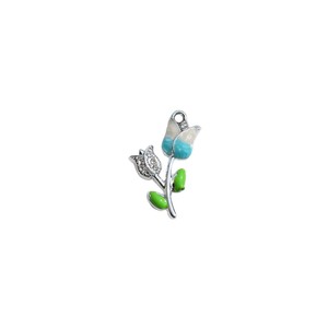 Tulip Flower Pendant Zinc Alloy Charms Pink Purple Blue <b>Red</b> For Jewelry Making DIY Earrings <b>Bracelet</b> Necklace Accessories - Product Image 5