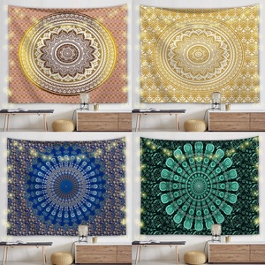 Psychédélique Bohême Premium Vintage Ambiance Raffinée Chambre Esthétique Mandala Série Tapisseries Médiation Yoga Pique-Nique Tapis - Product Image 2