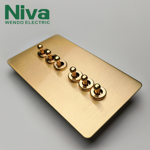 Niva tường chuyển đổi ánh sáng Thiết bị chuyển mạch 6 gang thép không gỉ bảng điều chỉnh điện <span class=keywords><strong>retro</strong></span> Anh chuyển đổi tiêu chuẩn ổ cắm - Product Image 3