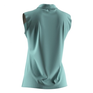 Polo sans manches pour femme, coupe ajustée, style golf, séchage rapide, tissu respirant et doux, pour le terrain et la ville - Product Image 6