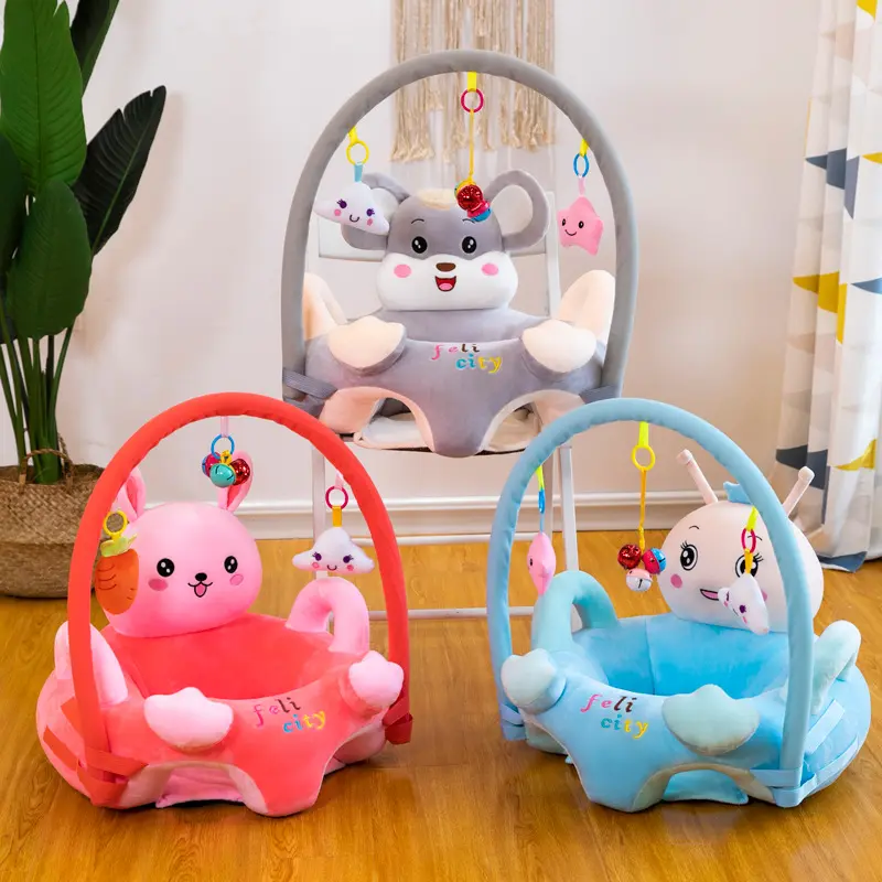 Chidoller cartoons cute plush baby seat learning to sit safety anti fall infant comfort chair animal soft baby seat sofa