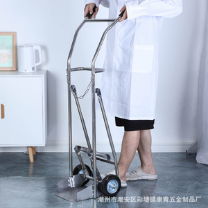 Manufacturer wholesale gas cylinder trolley, industrial acetylene single cylinder folding pallet trolley, 40L stainless steel - Product Image 4