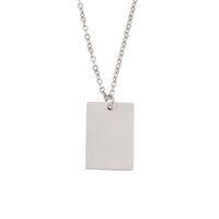 Pendentif carré rectangulaire en acier inoxydable plaqué or 18 carats personnalisable breloque étiquette gravable pour collier de bijoux
