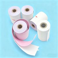 Haute qualité vente chaude 2 plis 76x70mm Double papier offset papier de facture sans carbone continu ordinateur formes papier autocopiant 3PC