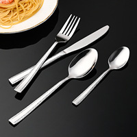 Ensemble de couverts en acier inoxydable 18/10 avec couteaux forgés pour la cuisine à domicile et l'usage quotidien