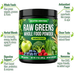 ODM & OEM Super verdi in polvere multivitaminico Mix completo di alimenti integrali vitamina minerale Superfood verde in polvere - Product Image 4