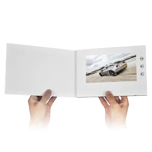 DIY Wholesale Custom A5 7 inch Hardcover Digital LCD HD Screen Video Booklet Brochure Card for Advertisement Business