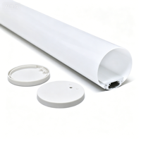 Profilé LED en aluminium suspendu 40*40mm pour bandes LED, avec diffuseur PC pour plafond, profilé LED rond suspendu