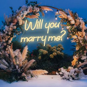 Will You Marry Me Propuesta de matrimonio Decoración LED Luz de neón Decoración de feliz cumpleaños Escena DE BODA ligera - Product Image 6