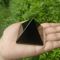 Großhandel Natürlicher Edelstein Großer Schwarzer Obsidian Turm Pyramide Heilende Energie Kristall Halbedelstein Ägyptisches Feng Shui Ornament