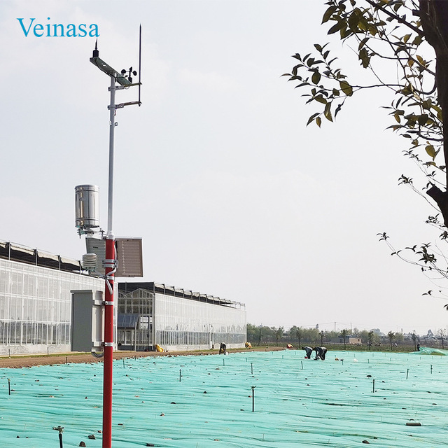 Veinasa AWS1207 Automatic Solar 4G Wireless Seven-Parameter Weather Station 2%rh Accuracy for Environmental Meteorological