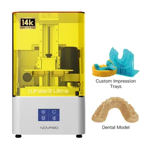 NOVA3D Whale3 Ultra 14K 10 inci LCD UVdental Resin 3D Printer untuk gigi Casting cetakan Model ortodontik