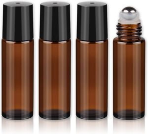 5ml 10ml Cosmetic Packaging Rose Gold Roll on <b>Bottle</b> Essential Oil <b>Pink</b> Glass Roller Perfume <b>Bottle</b> - Product Image 1