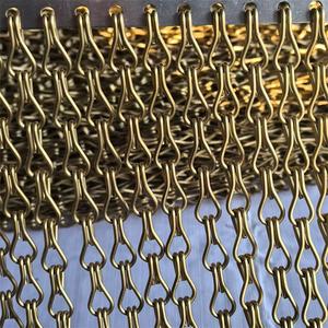 <span class=keywords><strong>Rideau</strong></span> <span class=keywords><strong>de</strong></span> <span class=keywords><strong>porte</strong></span> à moustiquaire en aluminium à double crochet décoratif <span class=keywords><strong>Rideau</strong></span> en tissu à mailles métalliques - Product Image 5