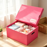 Caja de Almacenamiento de Archivos Personalizada, Caja de Embalaje de Cartón Corrugado Reciclable con Tapa y Asas