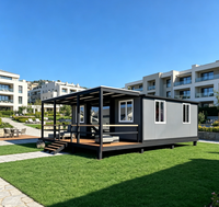 Maison préfabriquée pliable anti-ouragan 20Ft 40Ft, maison conteneur extensible préfabriquée 2 3 4 5 chambres, mini-maison mobile avec terrasse