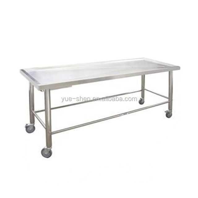 Mobile Autopsy Table Morgue Dissecting Bed Stainless Steel Necropsy Table Dissection Bed China Morgue Dissecting Table Price